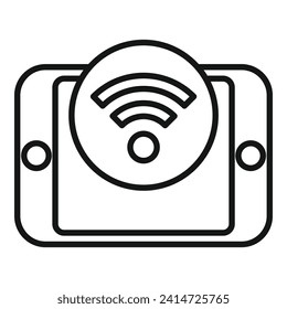 Wifi tablet internet icon outline vector. Storage cloud. Server phone online