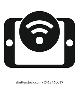Wifi Tablet Internet Symbol einfache Vektorgrafik. Speicherwolke. Server-Telefon online