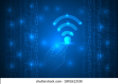 Wi-Fi technology abstract background. digital Wi-Fi privacy and protection technology.