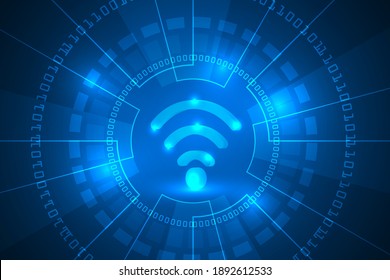 Fondo abstracto de la tecnología Wi-Fi. tecnología de protección y privacidad de Wi-Fi digital.