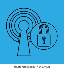 Wifi technology app isolated, vector illustration eps10