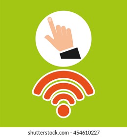 Wifi technology app isolated, vector illustration eps10