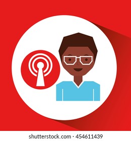 Wifi technology app isolated, vector illustration eps10
