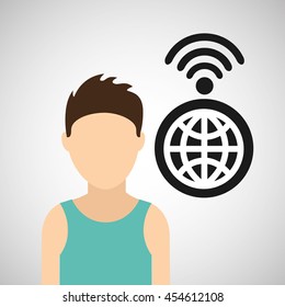 Wifi technology app isolated, vector illustration eps10