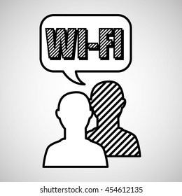 Wifi technology app isolated, vector illustration eps10