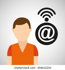 Wifi technology app isolated, vector illustration eps10
