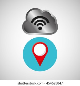 Wifi technology app isolated, vector illustration eps10