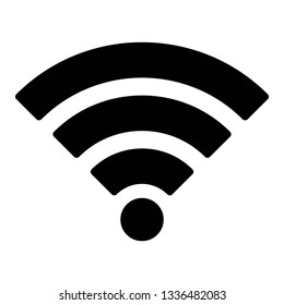 wifi technology icon design with creative modern concept and black and white glyph style logo shape for pictogram, website, technology, web button design vector eps 10 - Vector 