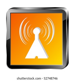 WI-FI tower button. vector