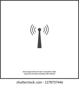 WiFi  transmitter  vector icon on gray background. Wi-Fi logo illustration on white isolated background. Layers grouped for easy editing illustration. For your design.