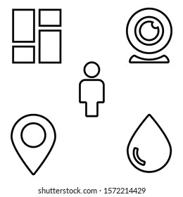 wifi tv dashboard set icon, and mouse with outline style