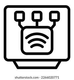 Wifi tv icon outline vector. Home internet. Smart monitor box