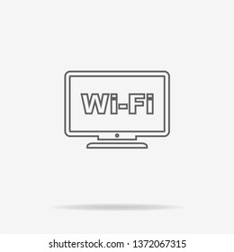 Wi-fi tv icon. Vector concept illustration for design.