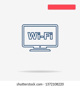 Wi-fi tv icon. Vector concept illustration for design.