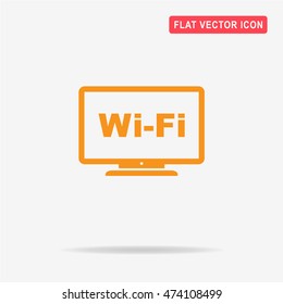 Wi-fi tv icon. Vector concept illustration for design.