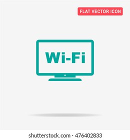 Wi-fi tv icon. Vector concept illustration for design.