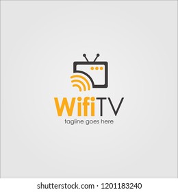 Wifi TV Logo Template Design