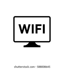 WIFI TV.Monitor sign.flat icon