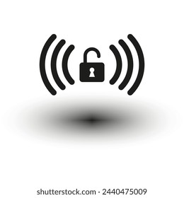 WiFi unlock icon. Vector illustration. EPS 10.
