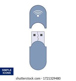 Wifi USB cellular service signal. Vector Illustration.