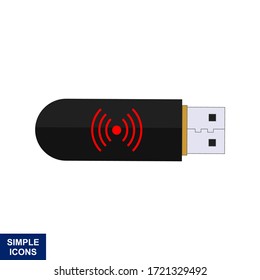 Wifi USB cellular service signal. Vector Illustration.