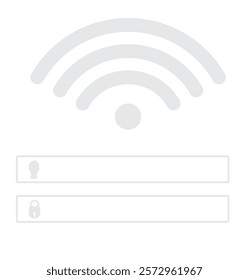 Wifi username and password login. vector