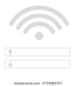 Wifi Nombre de usuario y Inicio de sesión de Contraseña. Vector