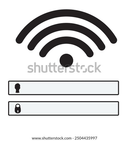 Wifi username and password login. vector