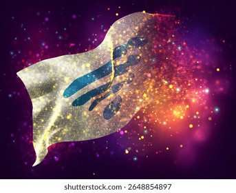 Wi-Fi, vector 3d flag with a splash of paint dots, explosion of colored dots