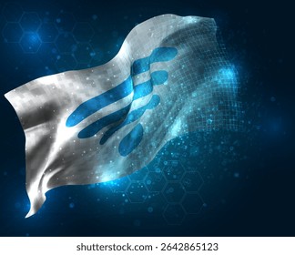 Wi-Fi, vetor 3d sinalizar polígonos triangulares virtuais em um fundo azul