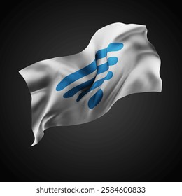 Wi-Fi, vector 3d flag with waves on a black background