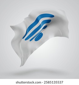 Wi-Fi, vector 3d flag with waves on a white background