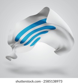 Wi-Fi, vector 3d flag with waves on a white background