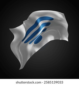 Wi-Fi, vector 3d flag with waves on a black background