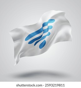 Wi-Fi, vector 3d flag with waves on a white background