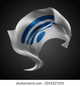 Wi-Fi, vector 3d flag with waves on a black background