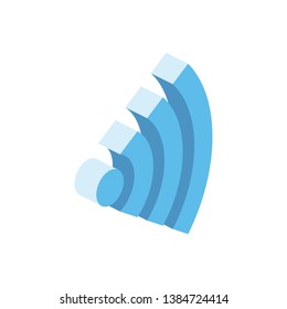 Wifi vector 3d isometric color icon new flat style. Creative illustration, idea for infographics.