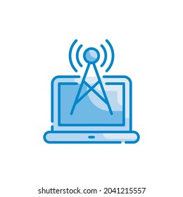 ilustración de estilo de icono de colores azul vectorial wifi. archivo Eps 10