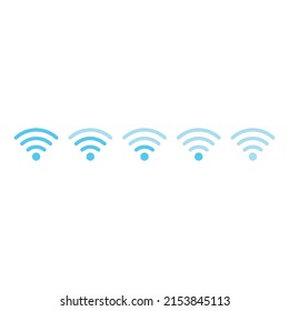 Wifi vector blue icon set