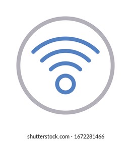 wifi vector color thin icon 