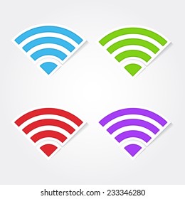 WIFI Vector Colorful Web Icon Set Button