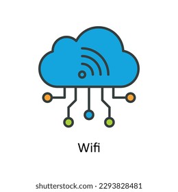 Wifi Vector  Fill outline Icons. Simple stock illustration stock