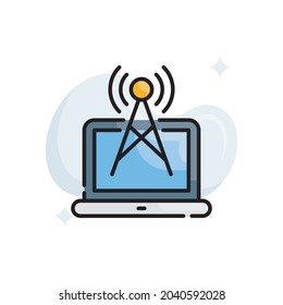 wifi vector filled outline icon style illustration. Eps 10 file