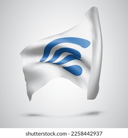 Wi-Fi, vector flag with waves and bends waving in the wind on a white background