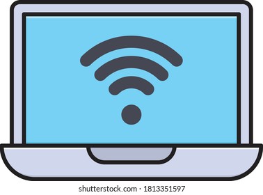 wifi vector flat color icon 