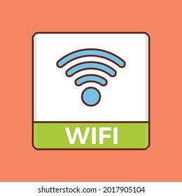 WIFI vector flat color icon