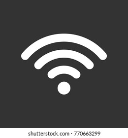 wi-fi vector flat icon on dark gray background