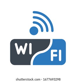wifi vector glyph color icon 