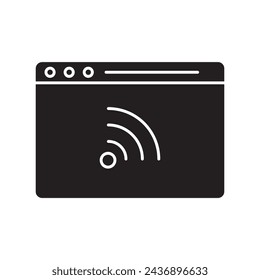 wifi vector glifo plano negro vector ilustración simple sobre fondo blanco..eps