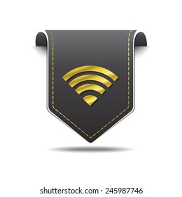 WIFI Vector golden Web Icon Set Button